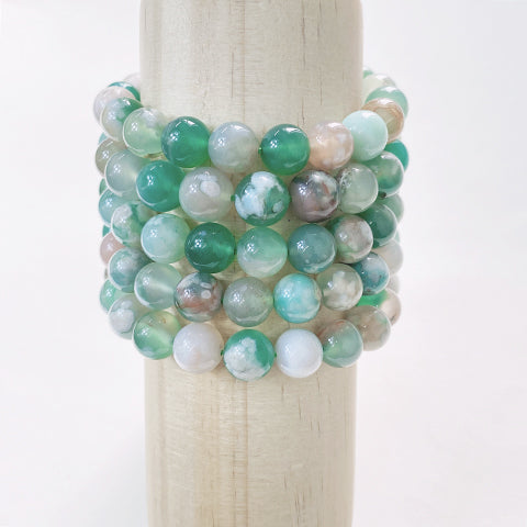 Green Flower Agate Bracelet