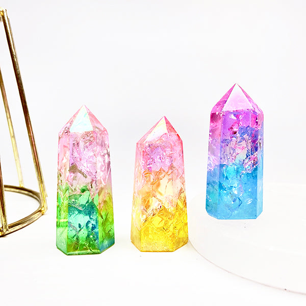 Beautiful Aura  Cracked  Quartz Tower/Point