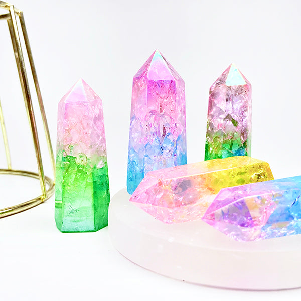 Beautiful Aura  Cracked  Quartz Tower/Point