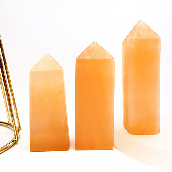 Natural Orange Selenite Tower/Point