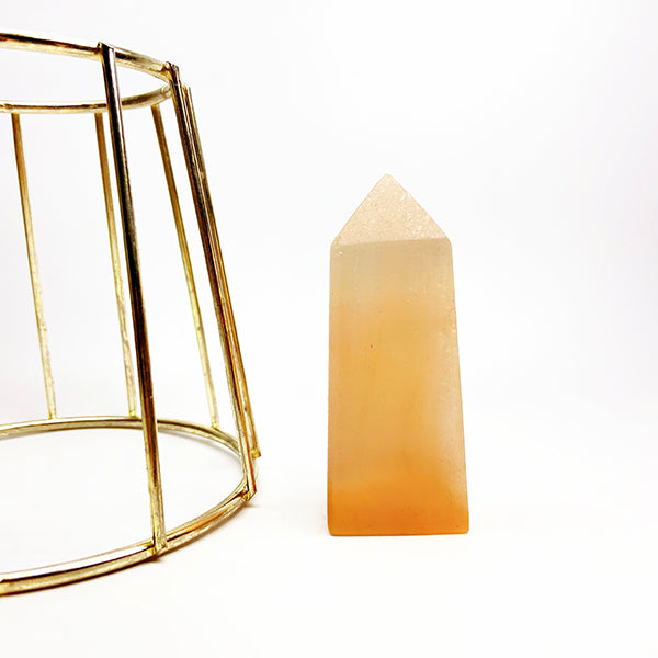 Natural Orange Selenite Tower/Point