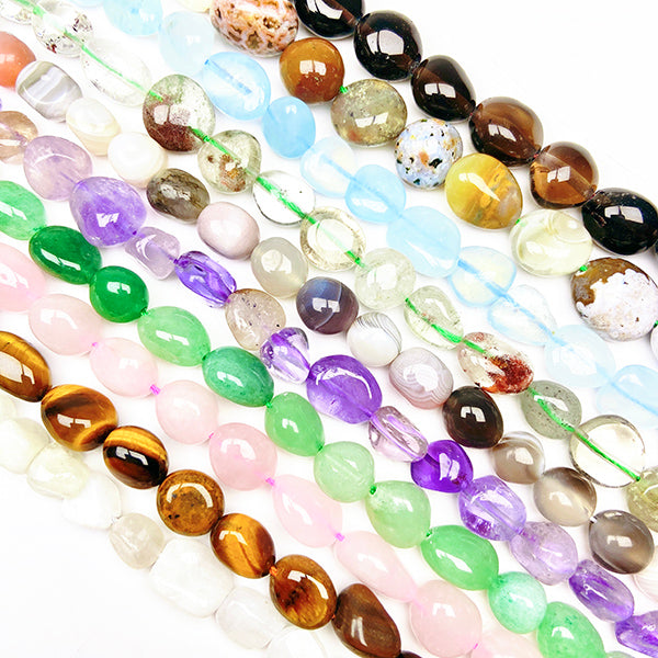 Beautiful Different Materials Beads (moonstone /tiger eye /rose quartz /green aventurine /lavender amethyst /botswana agate /garden quartz /aquamarine /ocean jasper /smoky quartz )