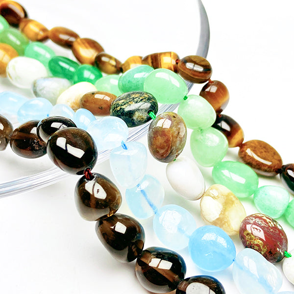 Beautiful Different Materials Beads (moonstone /tiger eye /rose quartz /green aventurine /lavender amethyst /botswana agate /garden quartz /aquamarine /ocean jasper /smoky quartz )