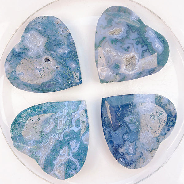 Beautiful Moss Agate Heart