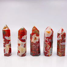 Load image into Gallery viewer, Natural Red Moss Agate Tower/ Point