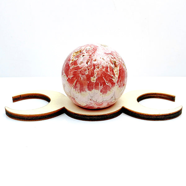 Beautiful Wood Sun/Moon Sphere Stand