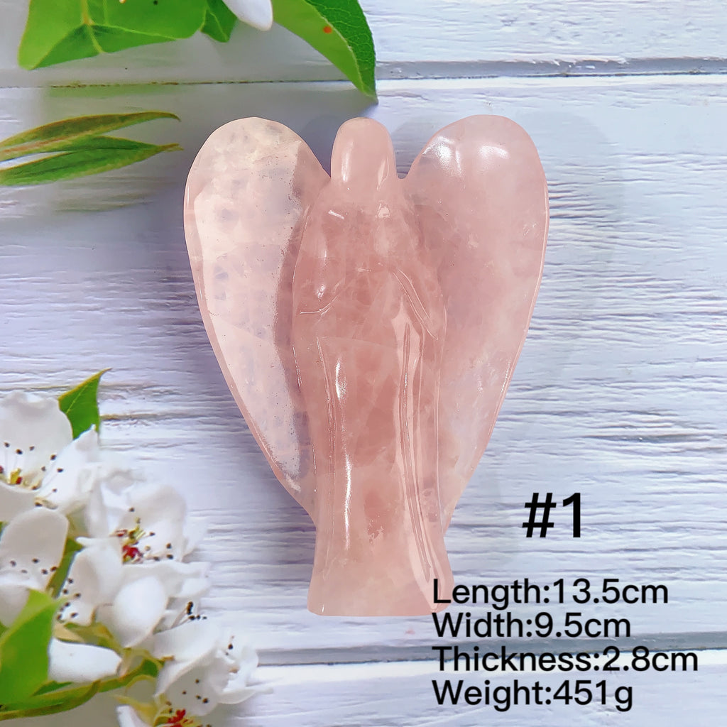 Beautiful Rose Quartz Angel Carvings