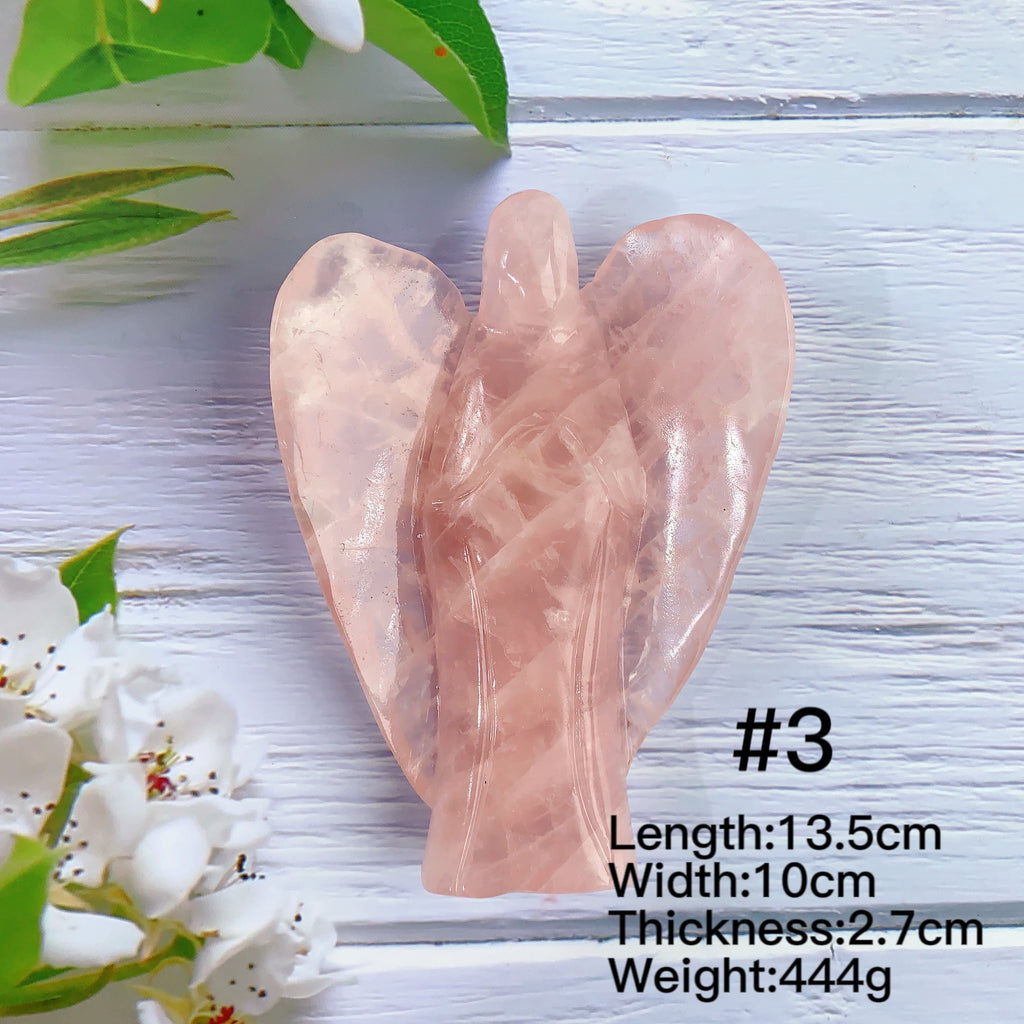 Beautiful Rose Quartz Angel Carvings