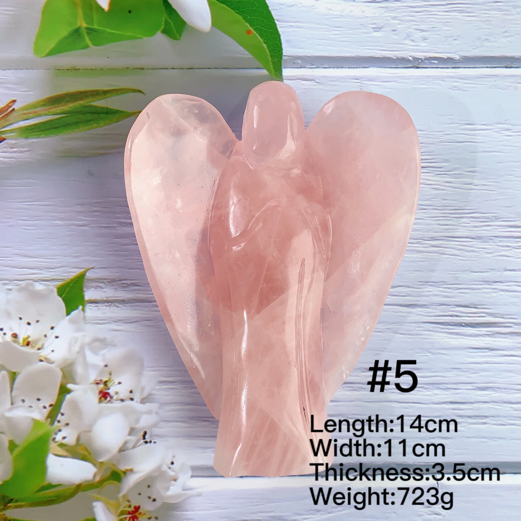 Beautiful Rose Quartz Angel Carvings