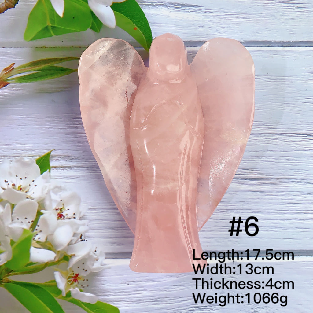 Beautiful Rose Quartz Angel Carvings