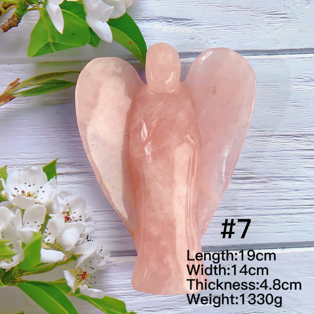 Beautiful Rose Quartz Angel Carvings