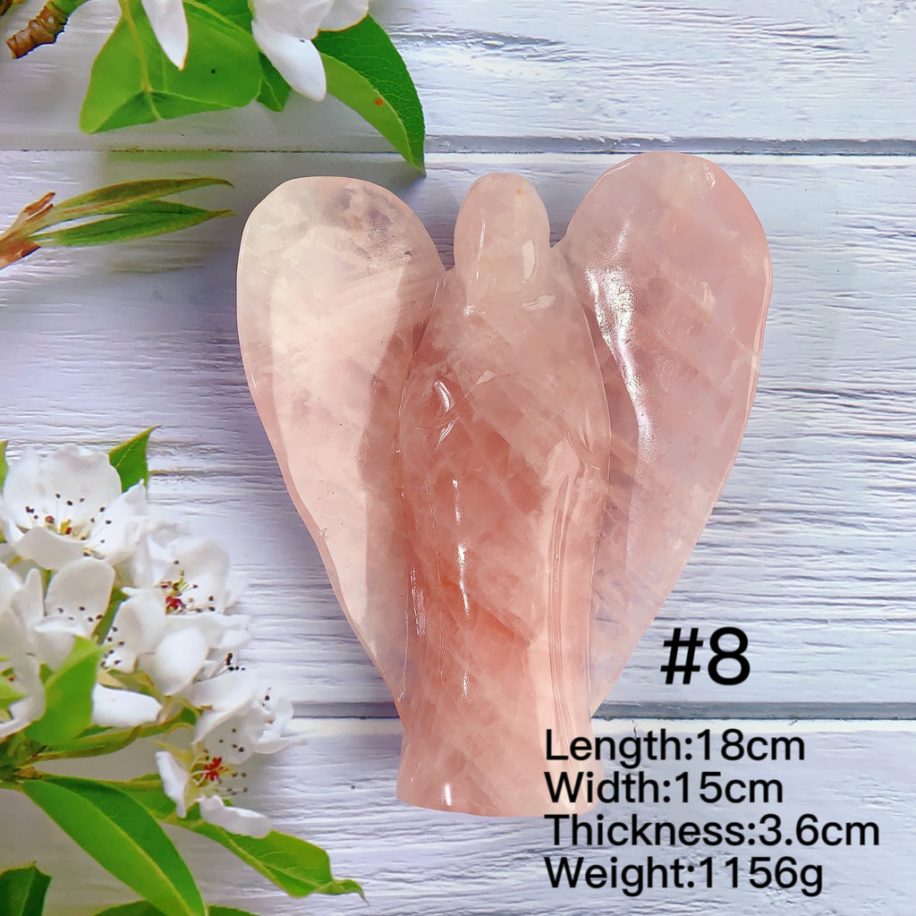 Beautiful Rose Quartz Angel Carvings