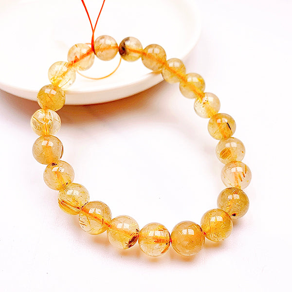 Natural Rutilated Quartz Bracelet Fashion Accessory Gifts For Men And Women