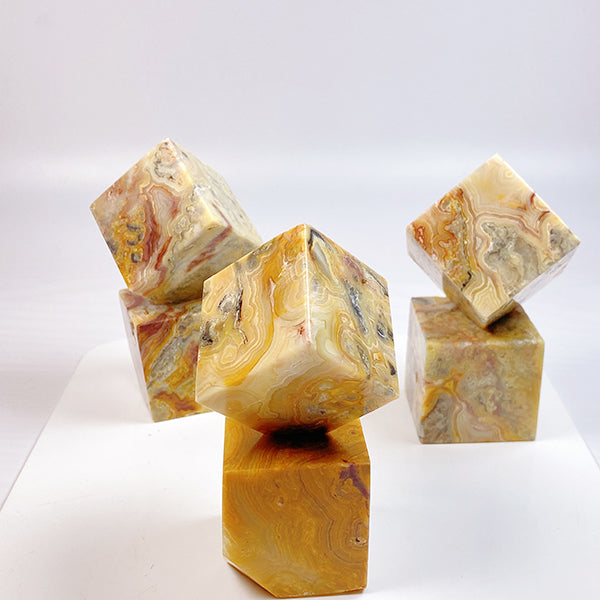 Beautiful Crazy Agate Cube