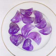 Load image into Gallery viewer, Amethyst  Heart/Moon Carving Shape