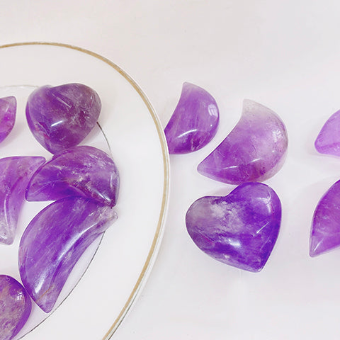 Amethyst  Heart/Moon Carving Shape