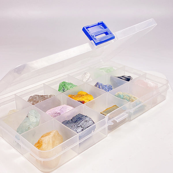 Mix 15 Different Materials Crystal  Raw Stone Box