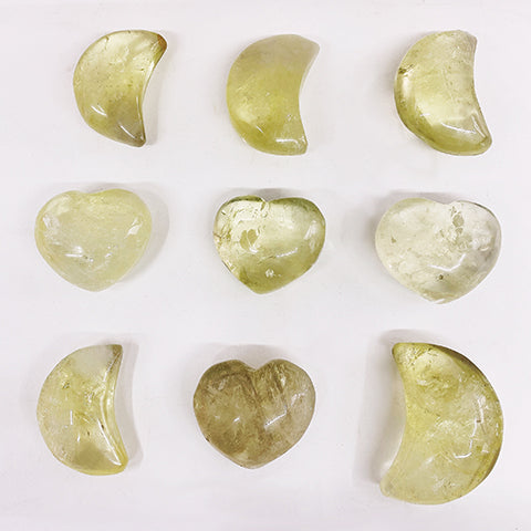 Citrine Heart/Moon Carving