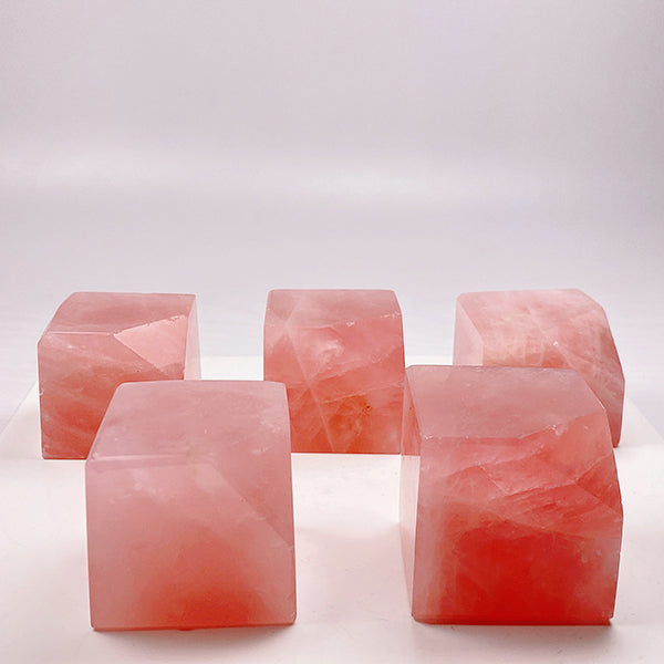 Beautiful Rose Quartz Cube