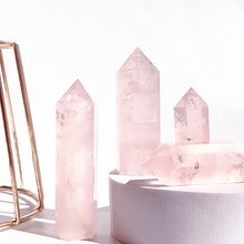 Load image into Gallery viewer, Natural Mozambique Rose Quartz Tower/Point