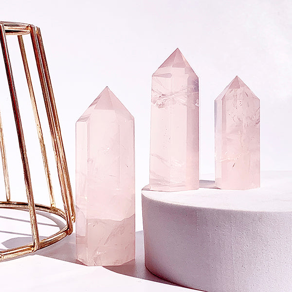 Natural Mozambique Rose Quartz Tower/Point