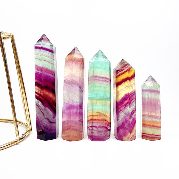 Beautiful Rainbow Fluorite Tower/Point