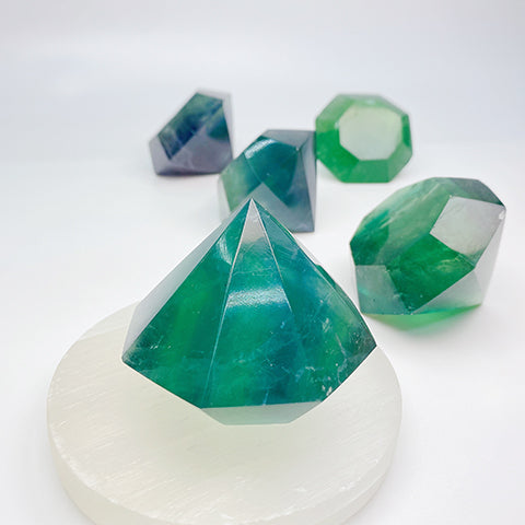 Green Fluorite Diamond Tower/Point