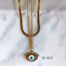 Load image into Gallery viewer, Titanium Steel Evil Eyes Pendant Shell Necklace NB0011-0015