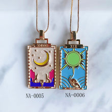 Load image into Gallery viewer, Stainless Steel Evil Eyes Tarot Pendant Enamel Necklace NA0001-0006