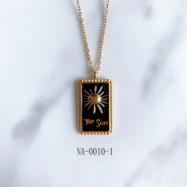 Stainless Steel  Pendant Sun Moon Star Necklace NA0010