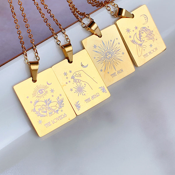 Stainless Steel Pendant Tarot Series Necklace NA0011