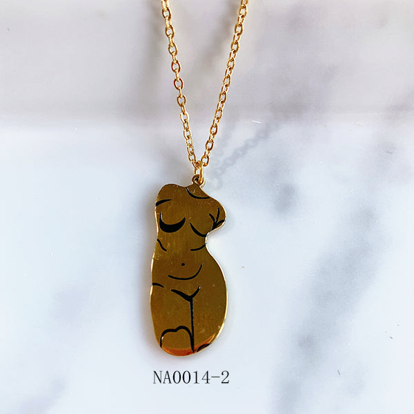 Stainless Steel  Pendant Man Ladybody Hand Necklace NA0014