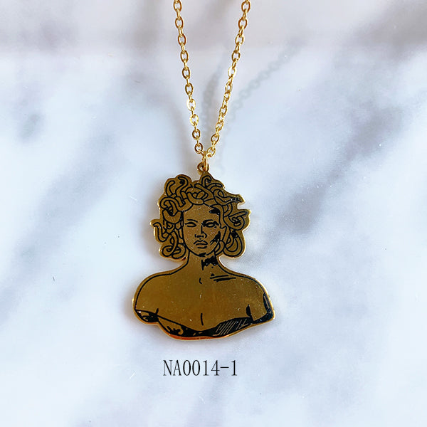 Stainless Steel  Pendant Man Ladybody Hand Necklace NA0014