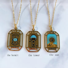 Load image into Gallery viewer, Stainless Steel Evil Eyes Pendant Tarot Series Necklace NA0012