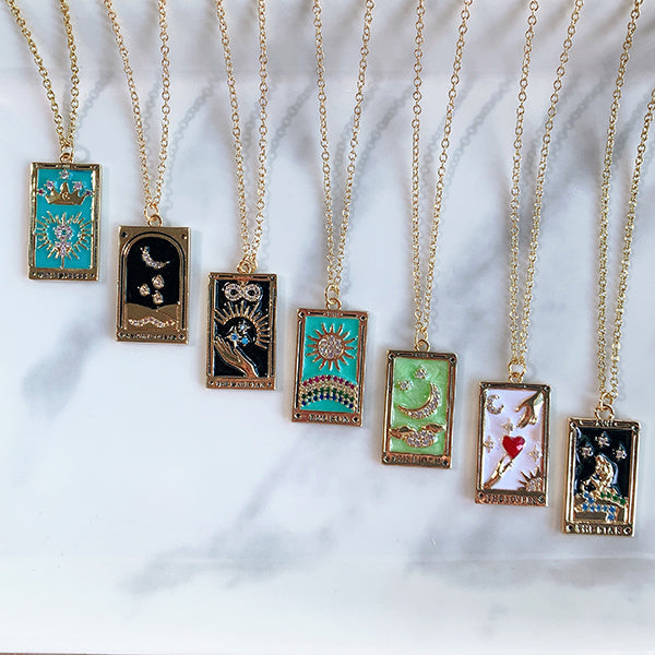 Stainless Steel  Tarot Series Pendant Enamel  Necklace NA0018