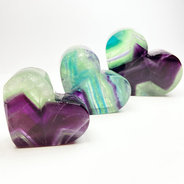 Natural Rainbow Fluorite Heart