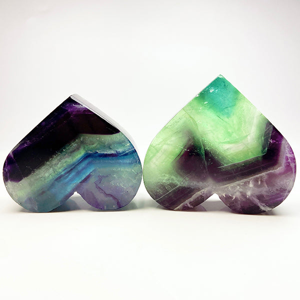 Natural Rainbow Fluorite Heart