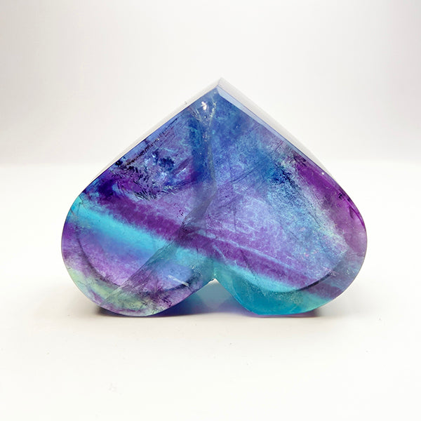 Natural Rainbow Fluorite Heart