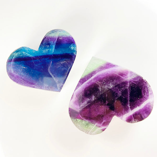 Natural Rainbow Fluorite Heart