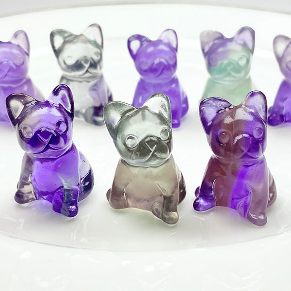 Natural Fluorite French Bulldog