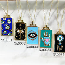 Load image into Gallery viewer, Stainless Steel Evil Eyes Pendant Enamel Necklace NA0031-42