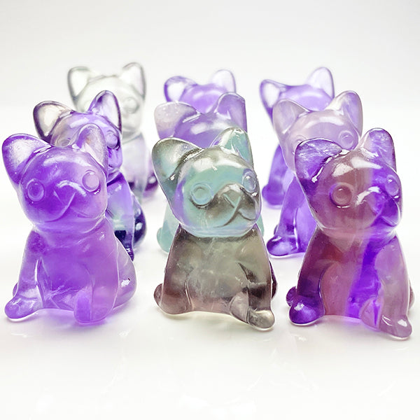 Natural Fluorite French Bulldog