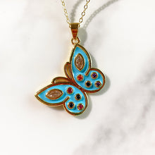 Load image into Gallery viewer, Stainless Steel Butterfly Pendant Enamel Necklace NA0043