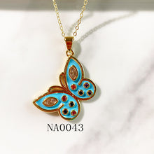 Load image into Gallery viewer, Stainless Steel Butterfly Pendant Enamel Necklace NA0043