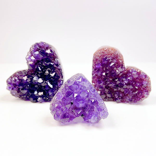 Natural Amethyst Cluster Heart