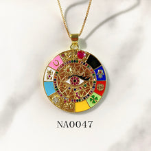 Load image into Gallery viewer, Stainless Steel Evil Eyes Pendant Enamel Necklace NA0047-49