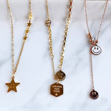 Stainless Steel  Smile Series Pendant Star Necklace NB0003