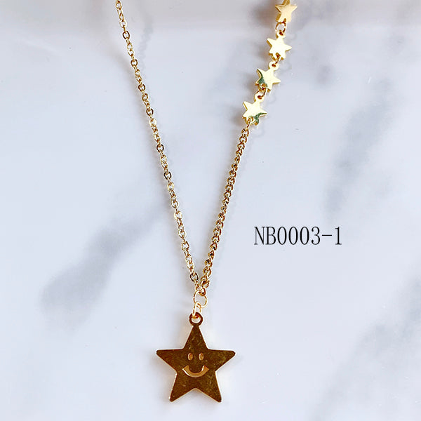 Stainless Steel  Smile Series Pendant Star Necklace NB0003