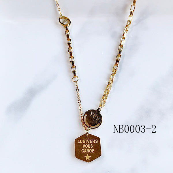 Stainless Steel  Smile Series Pendant Star Necklace NB0003