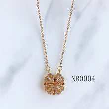 Load image into Gallery viewer, Stainless Steel Four Leaf Clover Pendant  Zircon Necklace NB0004